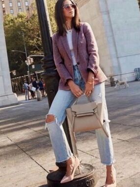 J. Crew Purple Herringbone Blazer